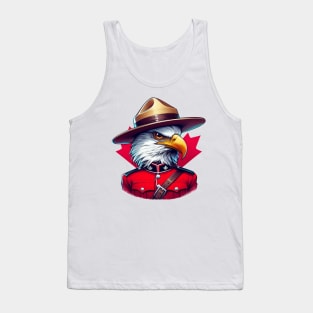 Canadian Mountie Eagle Illustration Tank Top